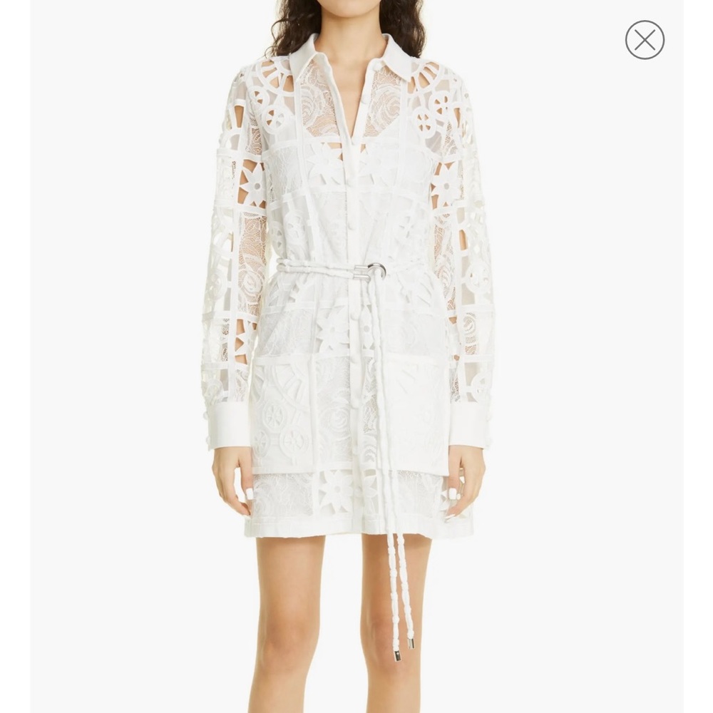 Alexis white lace shift dress